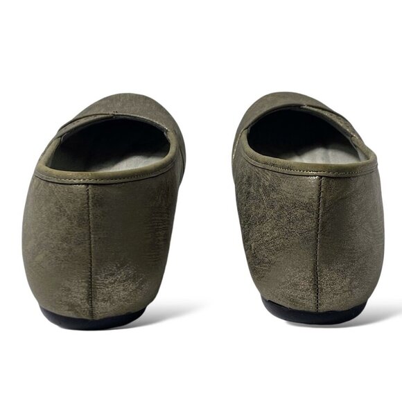 Easy Street Ballet Flats Womens Size 10M Pewter Vegan Leather Cut-Out Slip On - Picture 6 of 9